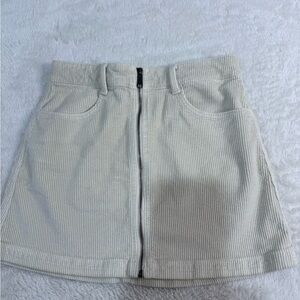 American Eagle Outfitters Cream Corduroy Super Stretch Bottom